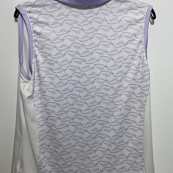 Adidas Women's White Climacool Half Button Sleeveless Golf Polo Shirt Size Large - Picture 5 of 9